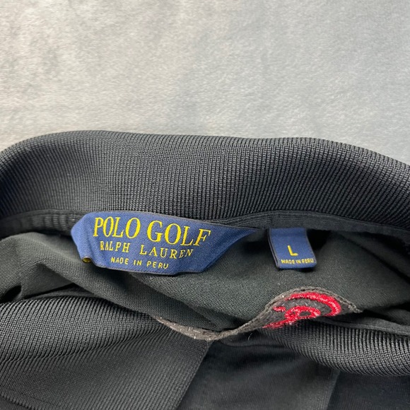 Polo Golf Ralph Lauren Mens Black Short Sleeve Polo Shirt Size L Coca Cola Delta - Picture 3 of 10